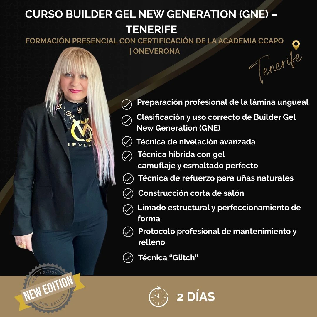 Curso Builder Gel New Generation en Tenerife – Formación presencial con certificación